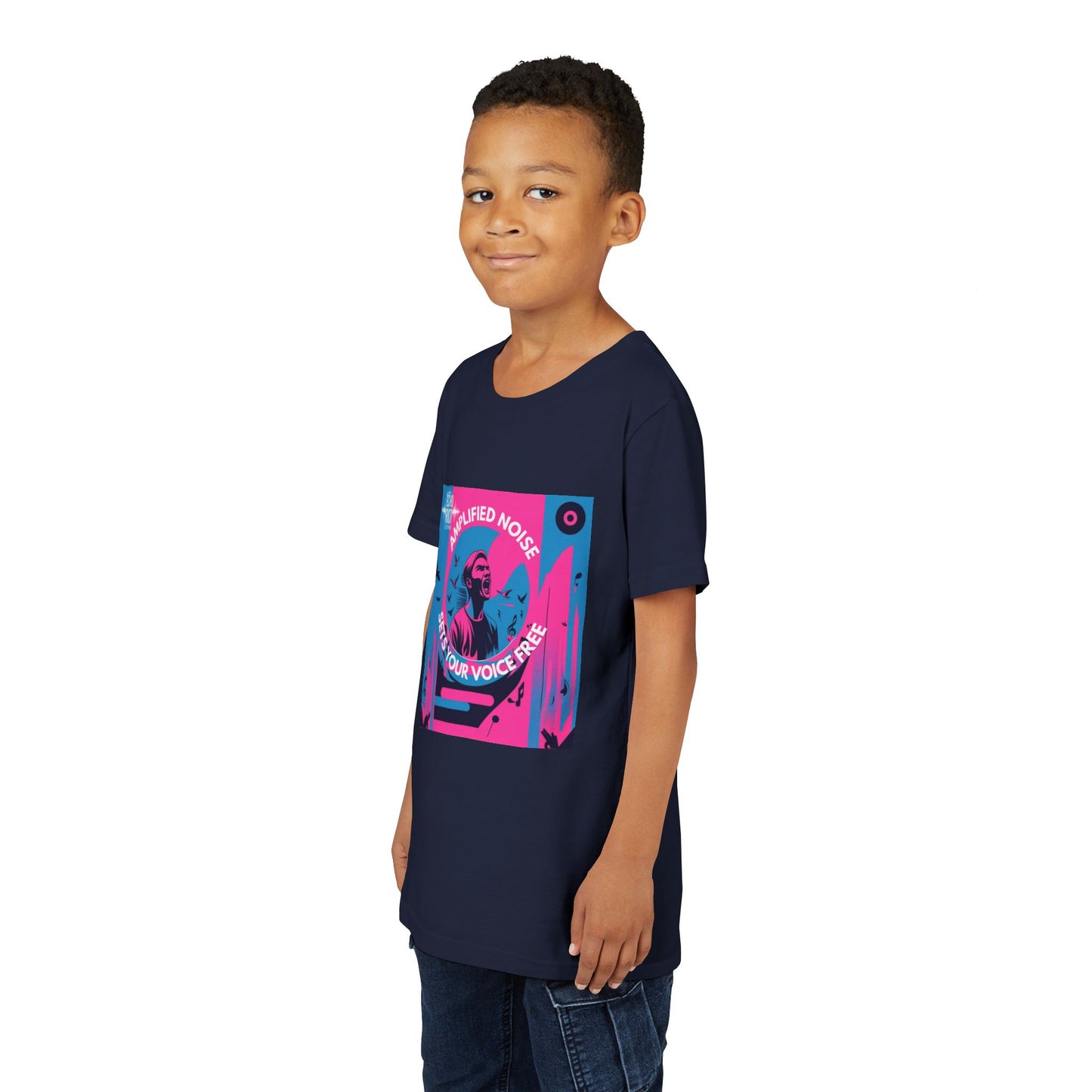 Amplified Noise Graphic - Set Your Voice Free Kids T-Shirt