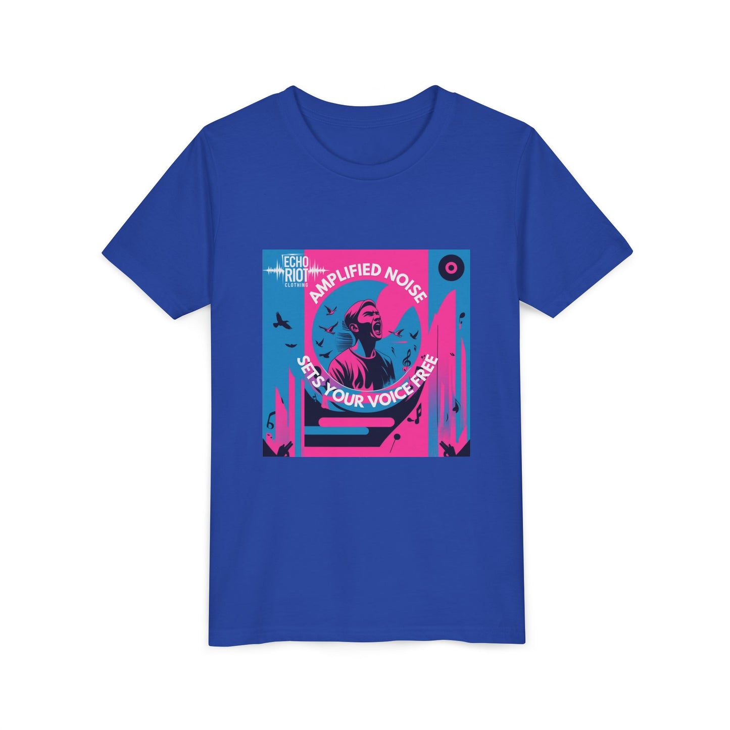 Amplified Noise Graphic - Set Your Voice Free Kids T-Shirt