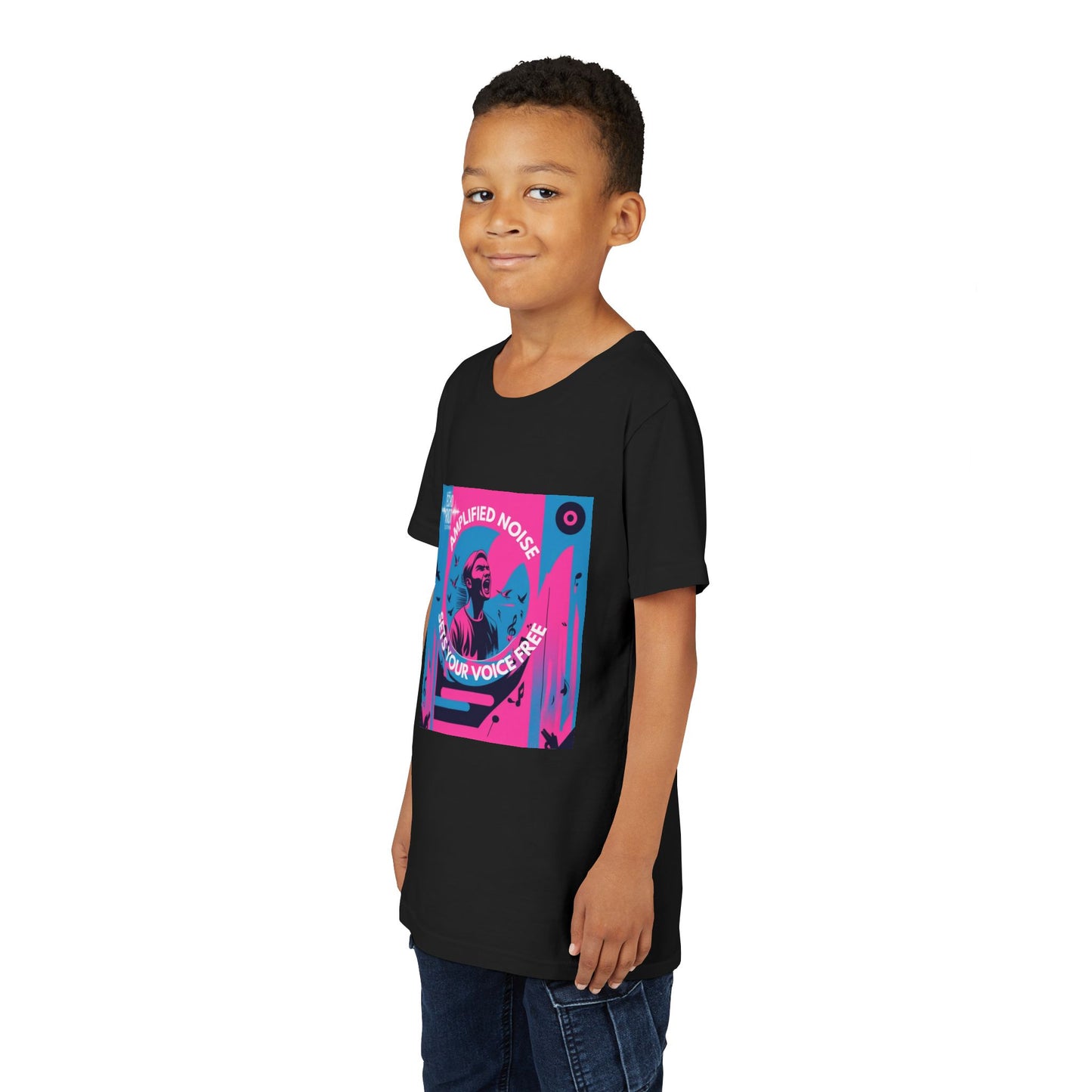 Amplified Noise Graphic - Set Your Voice Free Kids T-Shirt